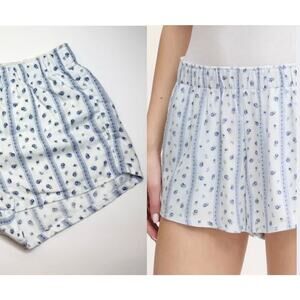 Hollister Blue Floral Stripe Sleep Shorts Boxer Pajama Size S